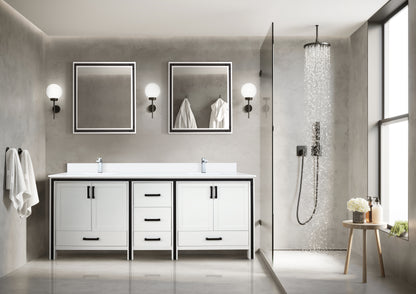 Lexora Ziva 80 in. White Double Sink Bath Vanity