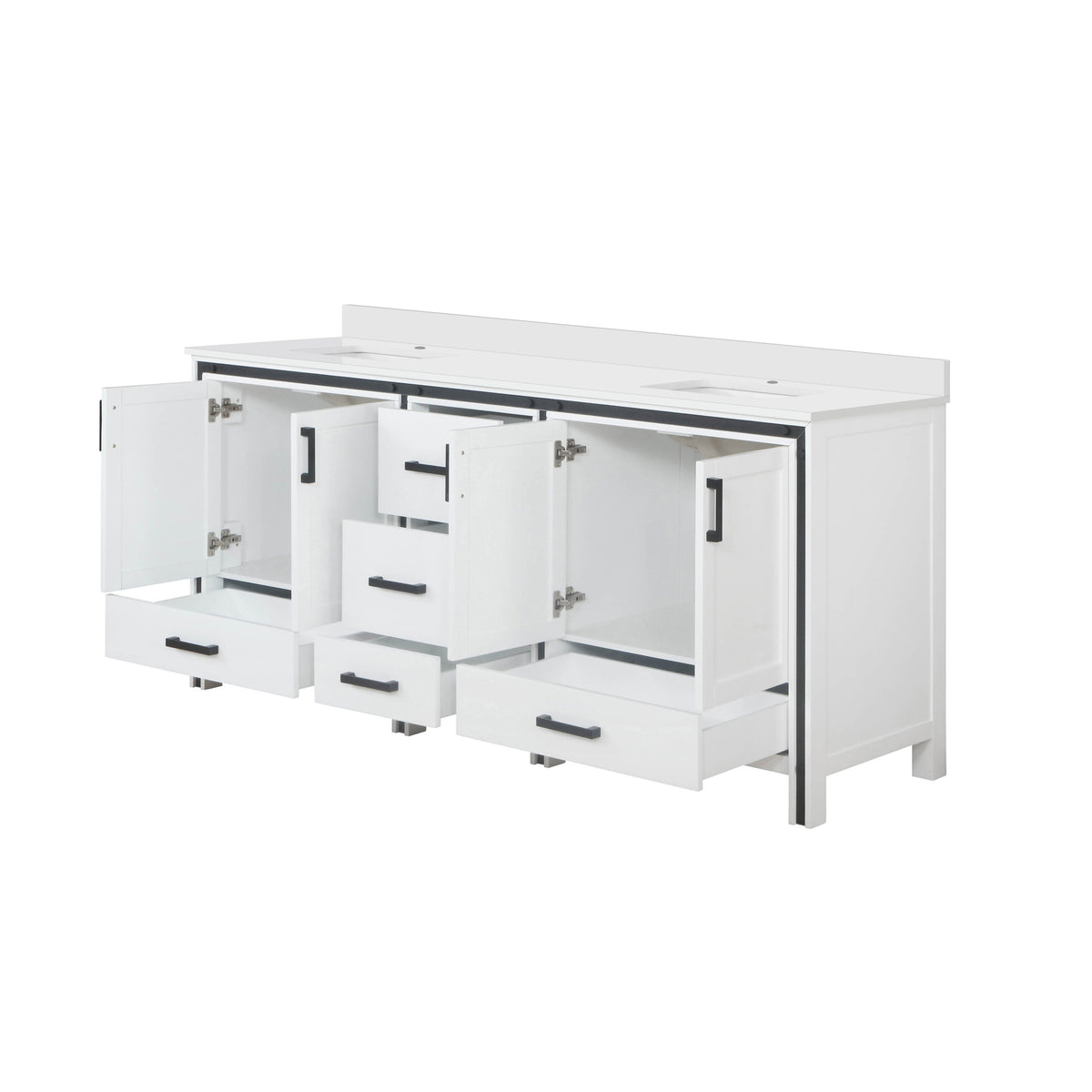 Lexora Ziva 80 in. White Double Sink Bath Vanity