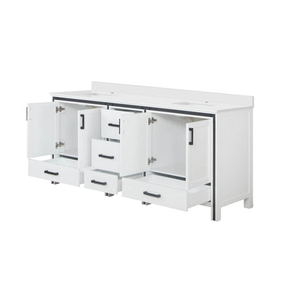 Lexora Ziva 80 in. White Double Sink Bath Vanity
