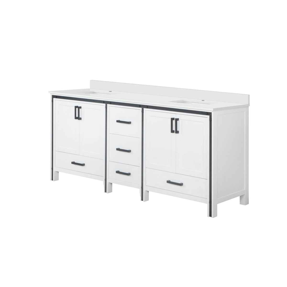 Lexora Ziva 80 in. White Double Sink Bath Vanity