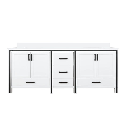 Lexora Ziva 80 in. White Double Sink Bath Vanity