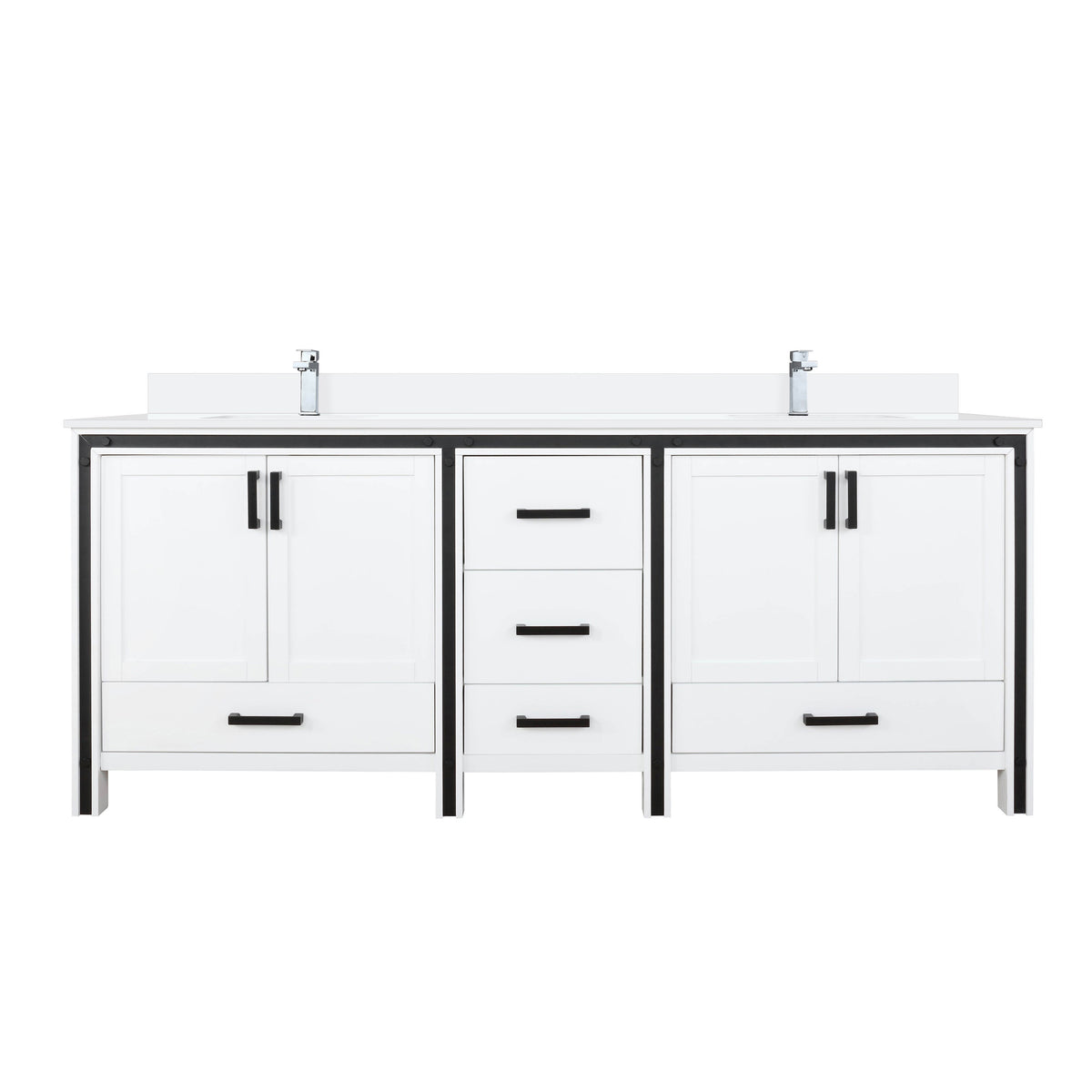 Lexora Ziva 80 in. White Double Sink Bath Vanity