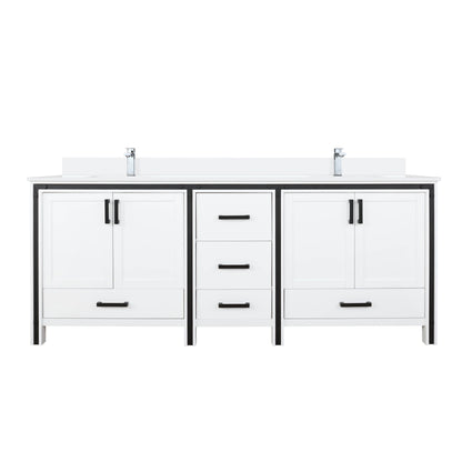 Lexora Ziva 80 in. White Double Sink Bath Vanity