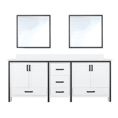 Lexora Ziva 80 in. White Double Sink Bath Vanity
