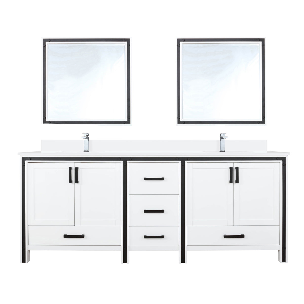 Lexora Ziva 80 in. White Double Sink Bath Vanity
