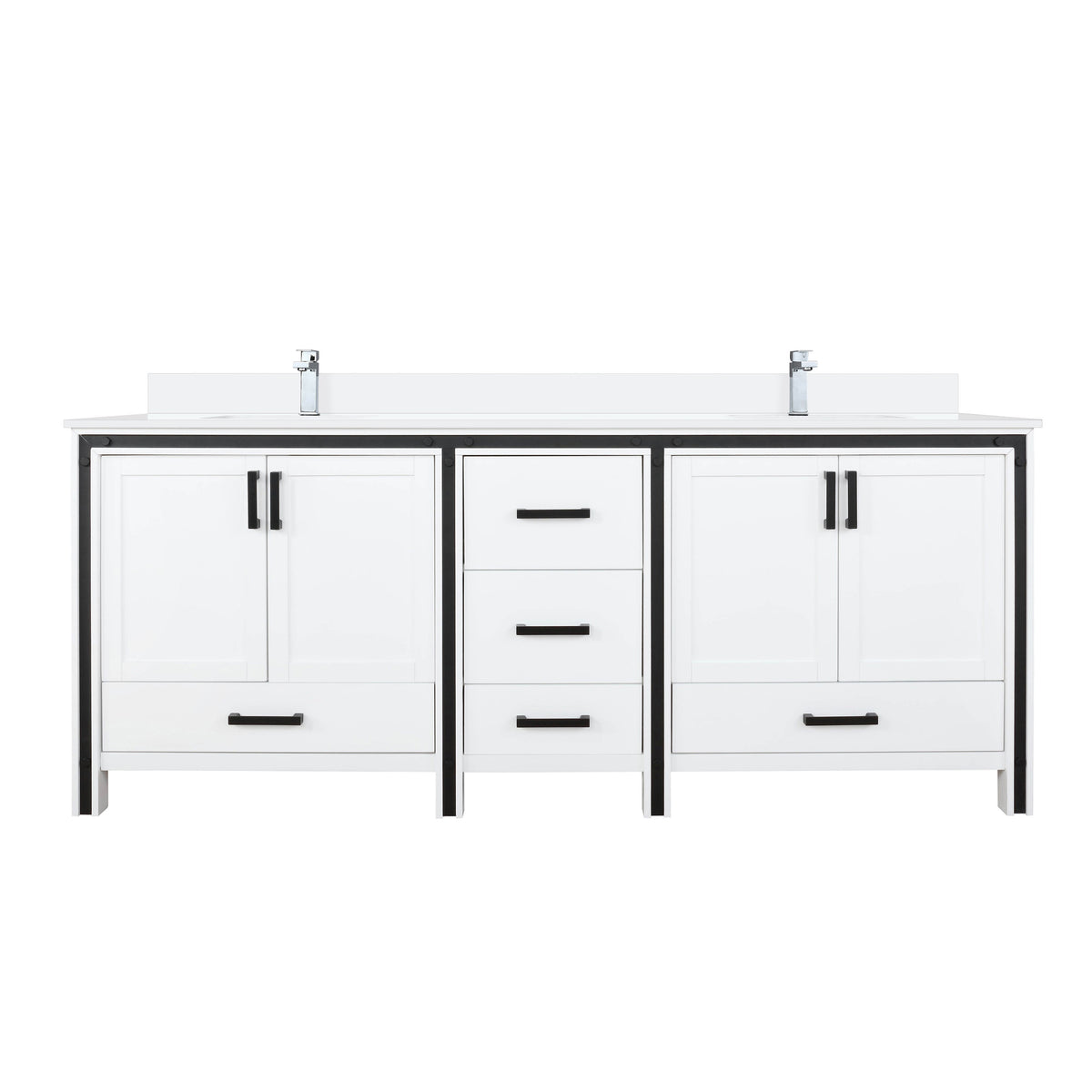 Lexora Ziva 80 in. White Double Sink Bath Vanity