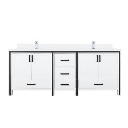 Lexora Ziva 80 in. White Double Sink Bath Vanity