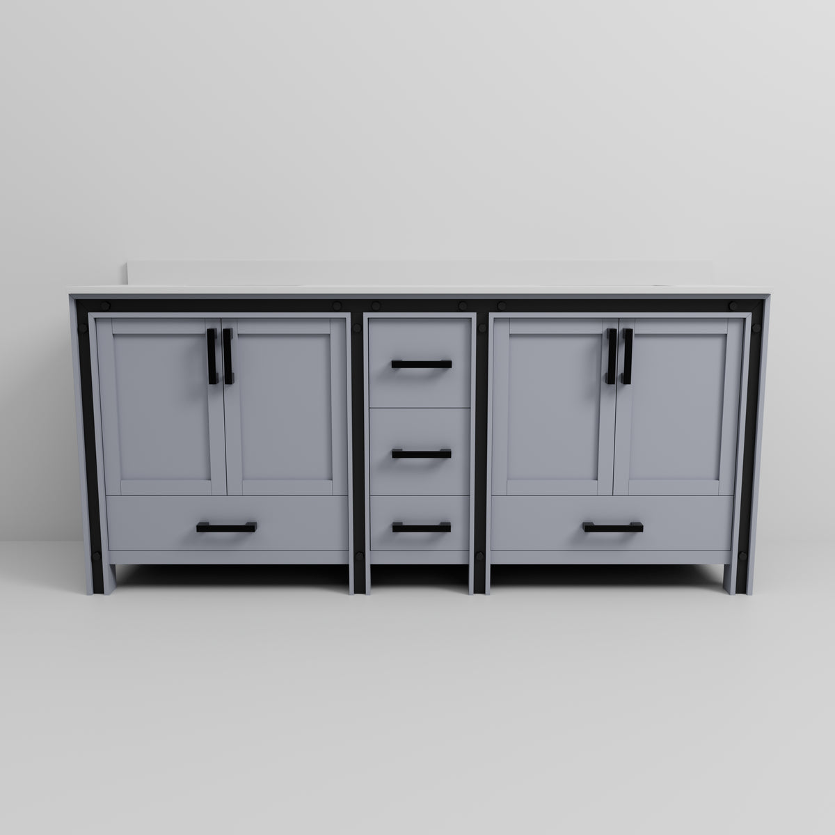 Lexora Ziva 80 in. Dark Grey Double Sink Bath Vanity