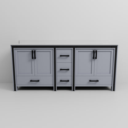 Lexora Ziva 80 in. Dark Grey Double Sink Bath Vanity
