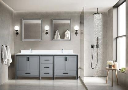 Lexora Ziva 80 in. Dark Grey Double Sink Bath Vanity