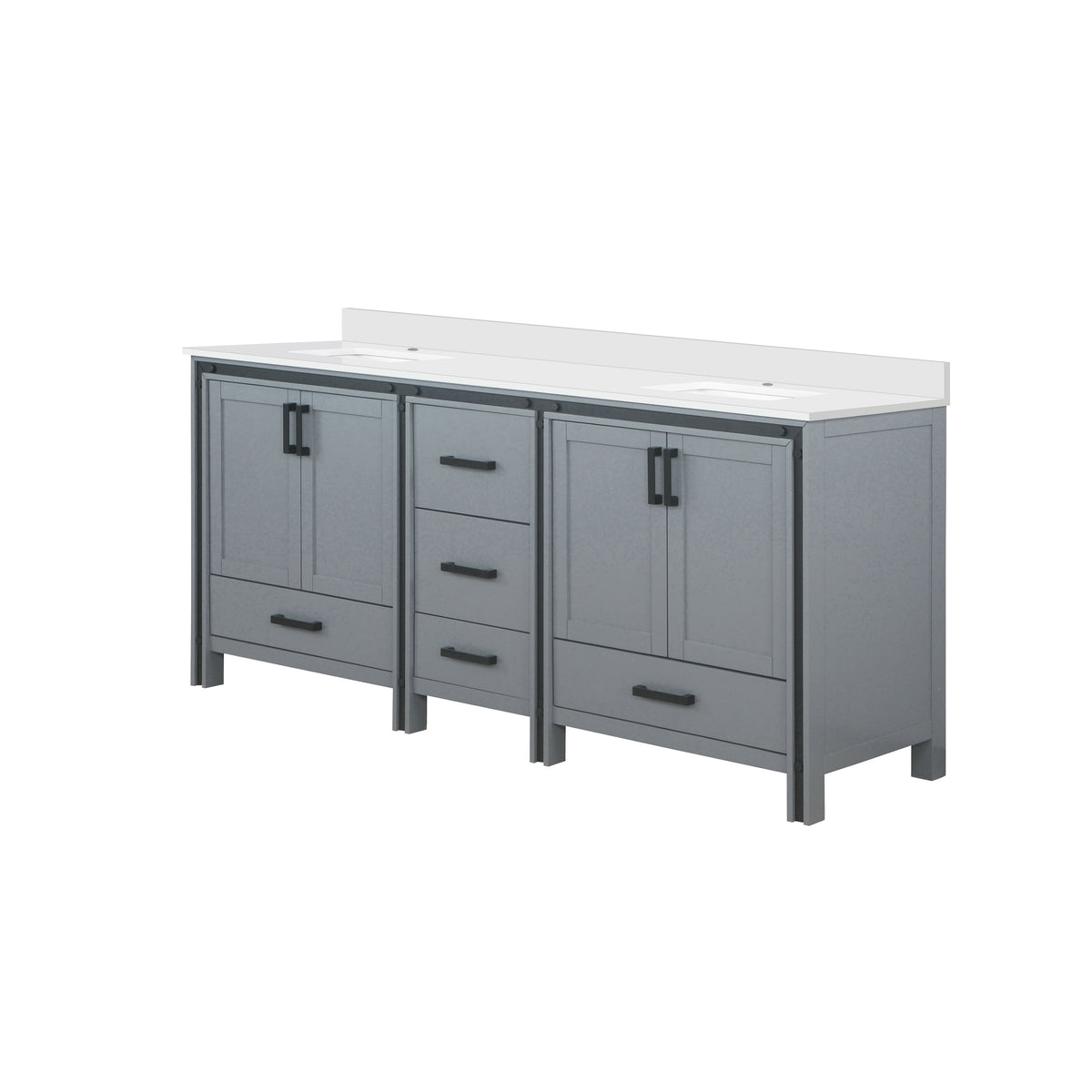 Lexora Ziva 80 in. Dark Grey Double Sink Bath Vanity
