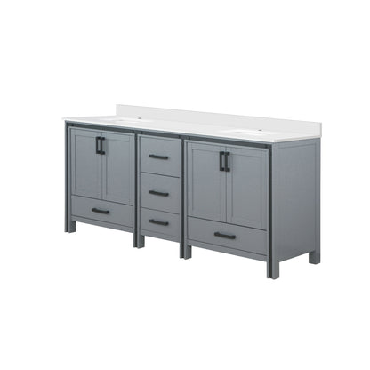 Lexora Ziva 80 in. Dark Grey Double Sink Bath Vanity