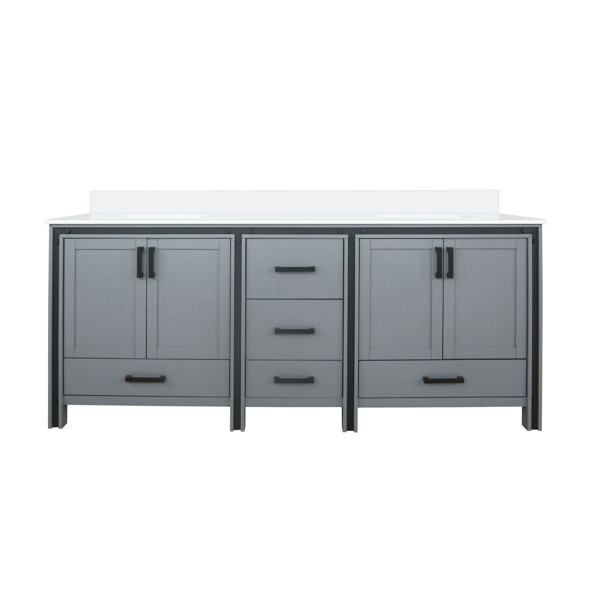 Lexora Ziva 80 in. Dark Grey Double Sink Bath Vanity