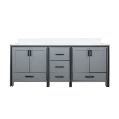Lexora Ziva 80 in. Dark Grey Double Sink Bath Vanity