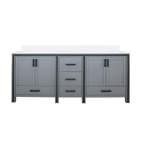 Lexora Ziva 80 in. Dark Grey Double Sink Bath Vanity