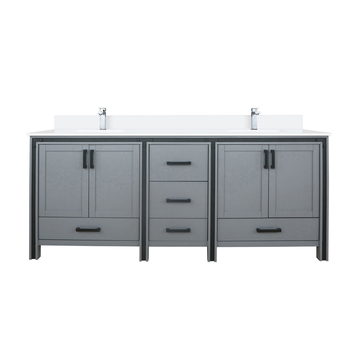 Lexora Ziva 80 in. Dark Grey Double Sink Bath Vanity