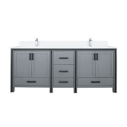 Lexora Ziva 80 in. Dark Grey Double Sink Bath Vanity