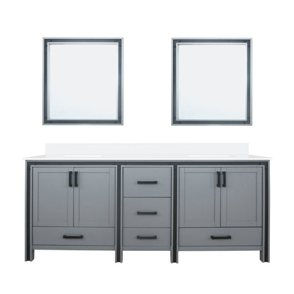 Lexora Ziva 80 in. Dark Grey Double Sink Bath Vanity