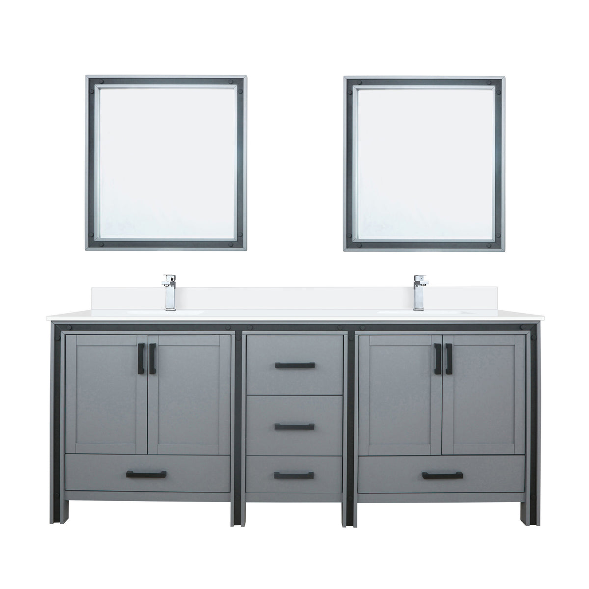 Lexora Ziva 80 in. Dark Grey Double Sink Bath Vanity