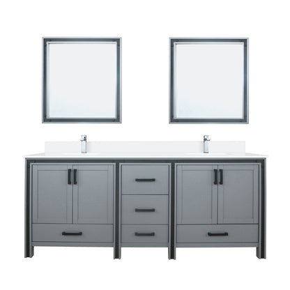 Lexora Ziva 80 in. Dark Grey Double Sink Bath Vanity