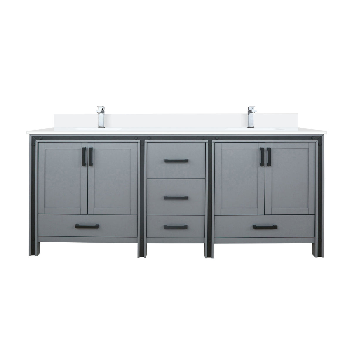 Lexora Ziva 80 in. Dark Grey Double Sink Bath Vanity