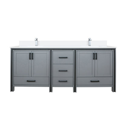 Lexora Ziva 80 in. Dark Grey Double Sink Bath Vanity