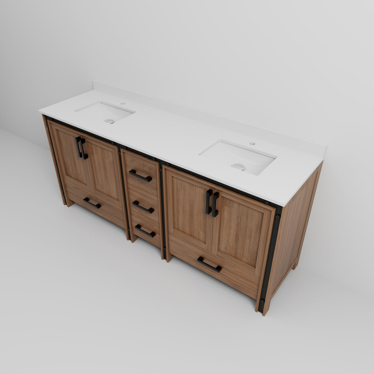 Lexora Ziva 80 in. Rustic Barnwood Double Sink Bath Vanity