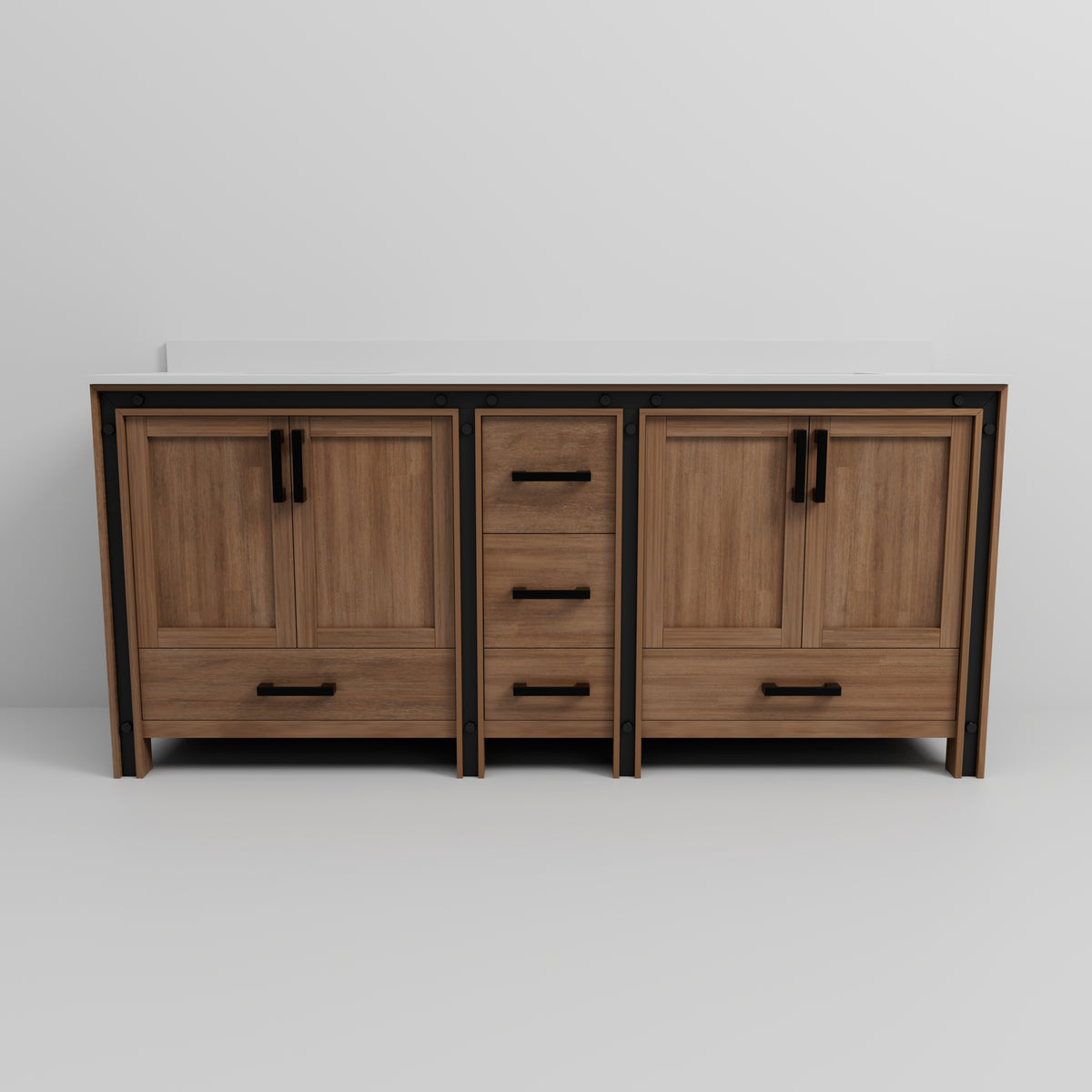 Lexora Ziva 80 in. Rustic Barnwood Double Sink Bath Vanity