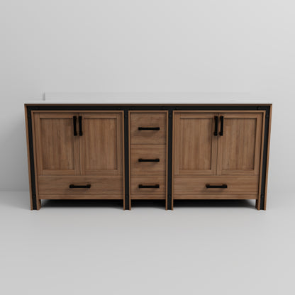 Lexora Ziva 80 in. Rustic Barnwood Double Sink Bath Vanity