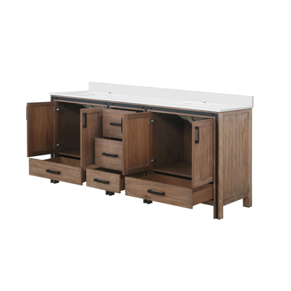 Lexora Ziva 80 in. Rustic Barnwood Double Sink Bath Vanity