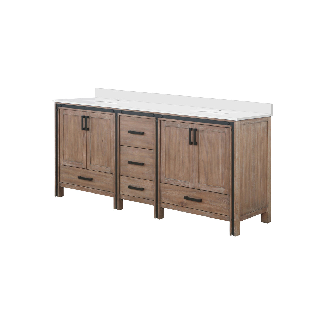 Lexora Ziva 80 in. Rustic Barnwood Double Sink Bath Vanity
