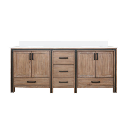 Lexora Ziva 80 in. Rustic Barnwood Double Sink Bath Vanity