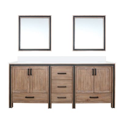 Lexora Ziva 80 in. Rustic Barnwood Double Sink Bath Vanity
