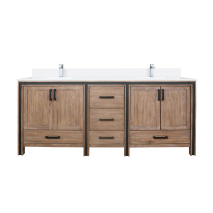 Lexora Ziva 80 in. Rustic Barnwood Double Sink Bath Vanity