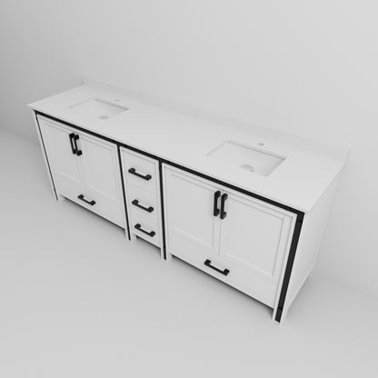 Lexora Ziva 84 in. White Double Sink Bath Vanity