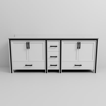 Lexora Ziva 84 in. White Double Sink Bath Vanity