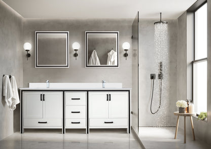 Lexora Ziva 84 in. White Double Sink Bath Vanity