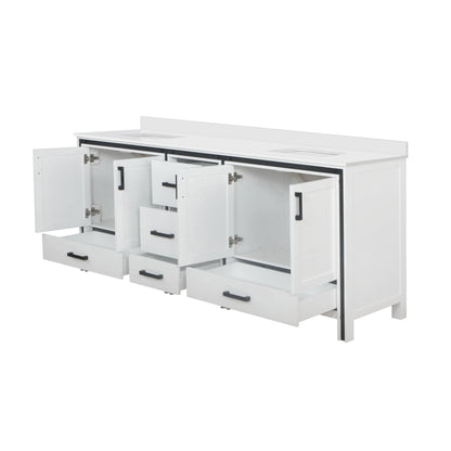 Lexora Ziva 84 in. White Double Sink Bath Vanity