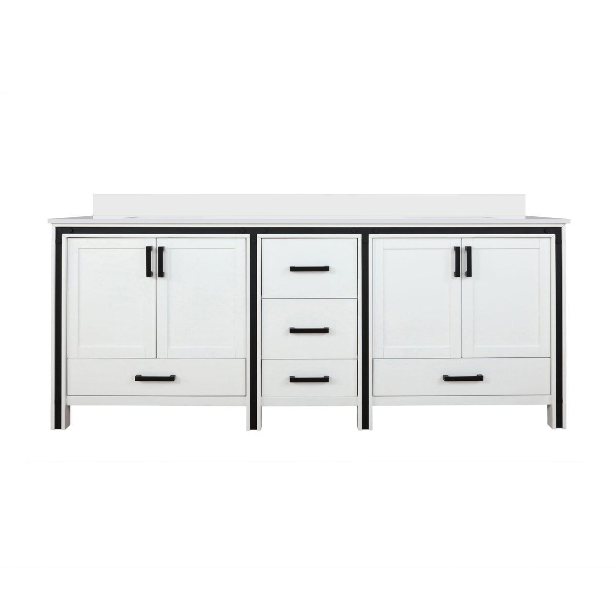 Lexora Ziva 84 in. White Double Sink Bath Vanity