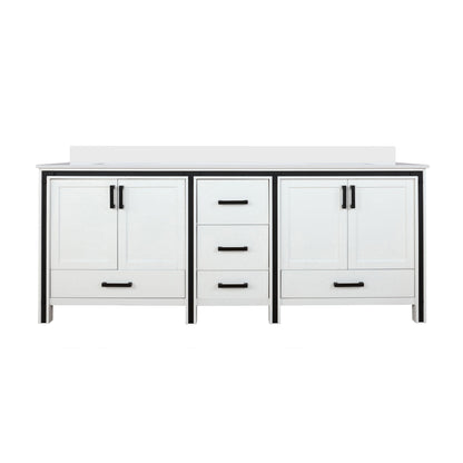 Lexora Ziva 84 in. White Double Sink Bath Vanity