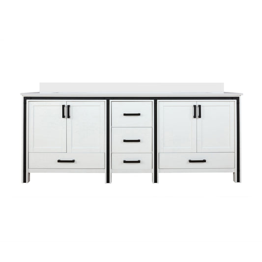 Lexora Ziva 84 in. White Double Sink Bath Vanity
