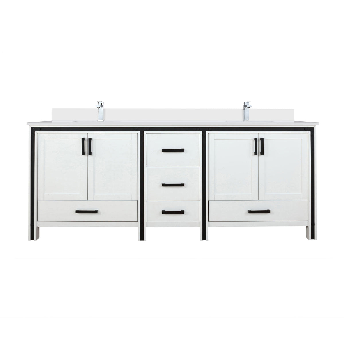 Lexora Ziva 84 in. White Double Sink Bath Vanity