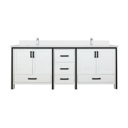 Lexora Ziva 84 in. White Double Sink Bath Vanity