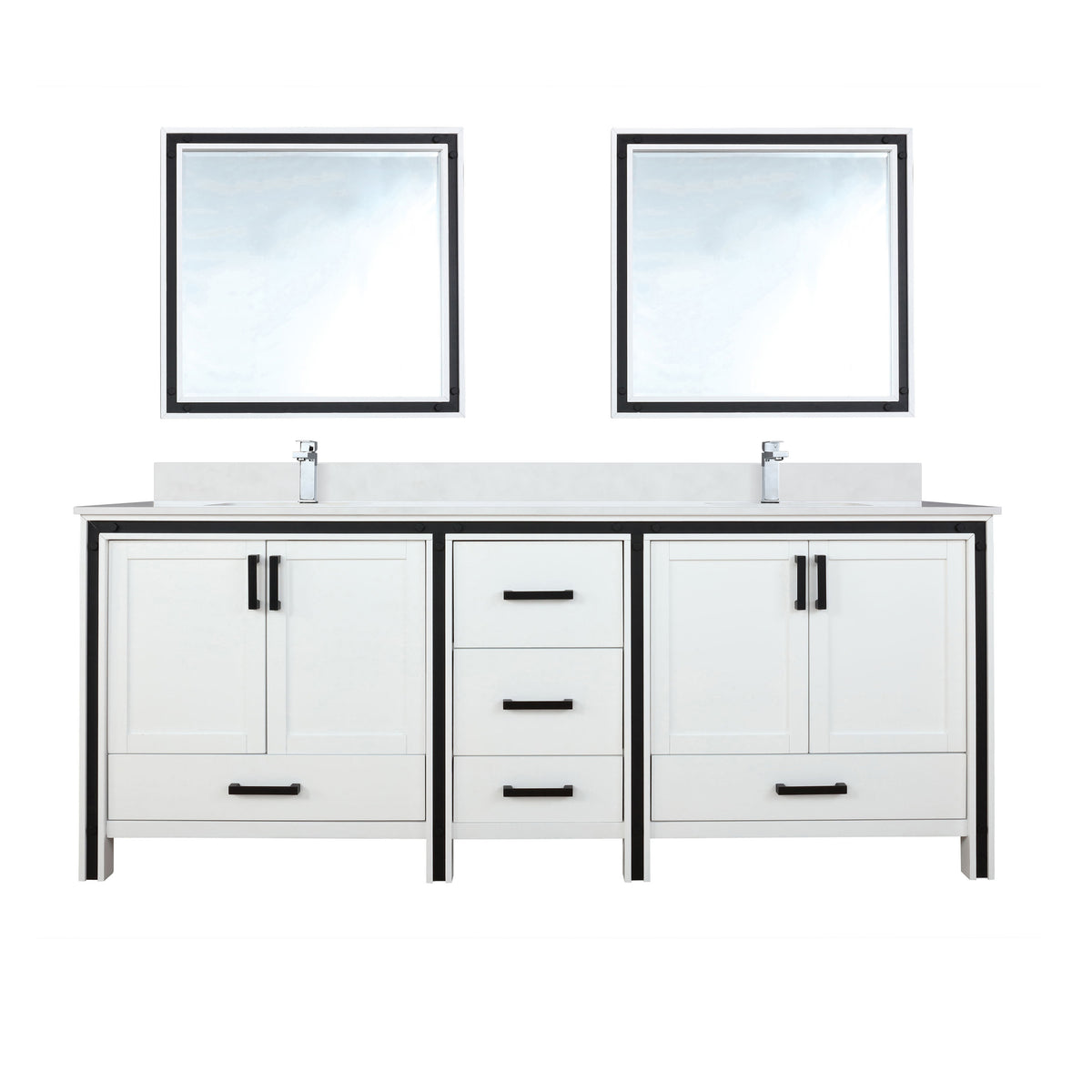 Lexora Ziva 84 in. White Double Sink Bath Vanity