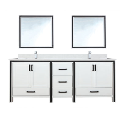 Lexora Ziva 84 in. White Double Sink Bath Vanity