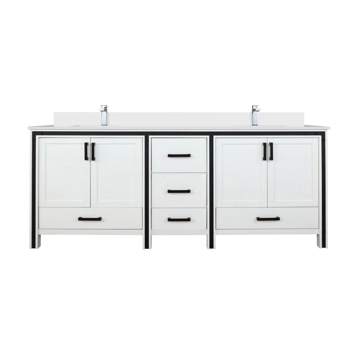 Lexora Ziva 84 in. White Double Sink Bath Vanity