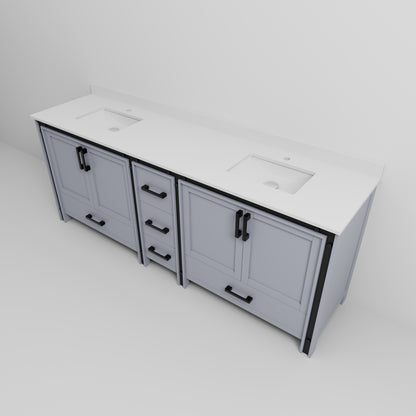 Lexora Ziva 84 in. Dark Grey Double Sink Bath Vanity