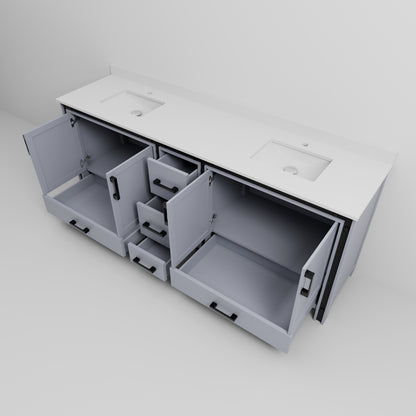 Lexora Ziva 84 in. Dark Grey Double Sink Bath Vanity