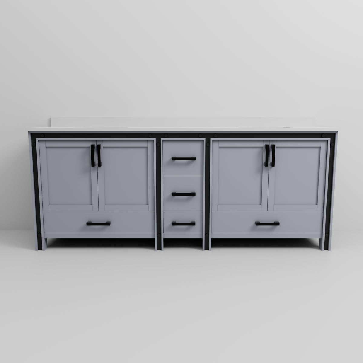 Lexora Ziva 84 in. Dark Grey Double Sink Bath Vanity