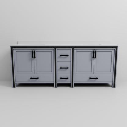 Lexora Ziva 84 in. Dark Grey Double Sink Bath Vanity